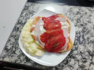 Milanesa Con Jamon Y Morrones