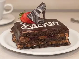 Porción torta sacher