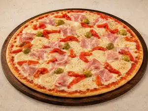 Provolone, jamón y morrón