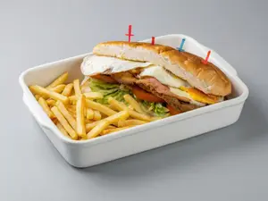 Milanesa completa y fritas