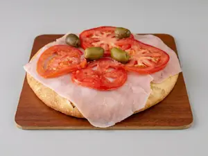 Pizza individual napo y jamón