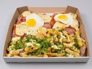 Milanesa napolitana a caballo