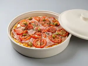 Pizza napolitana con jamón