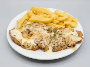 Milanesa fugazetta c/fritas