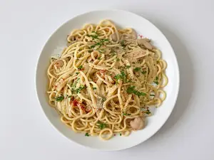 Spaguetti salsa de champiñones