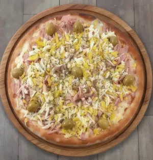 Pizza jamón y huevo