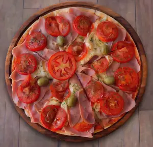 Pizza napolitana con jamón