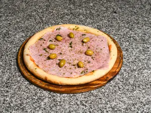 Pizza mozzarella con jamón