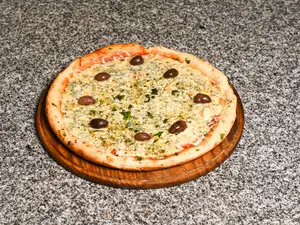 Pizza mozzarella con roquefort