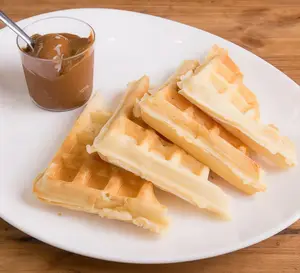 Waffle con dulce de leche