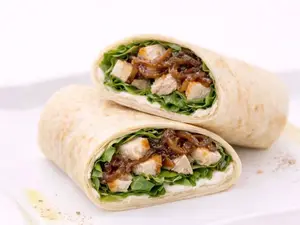 Wrap pollo cebollas caramel