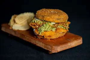 Burger hot salmon