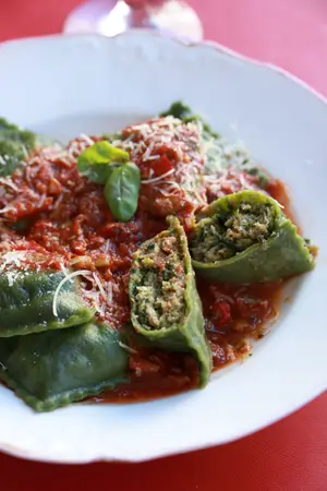 Raviolones de pollo y verdura