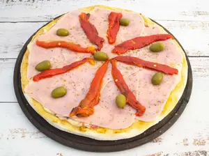 Pizza jamón y morrón