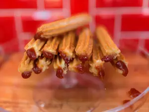 6 churros rellenos membrillo