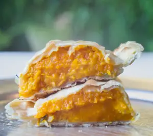 Zapallo y queso azul