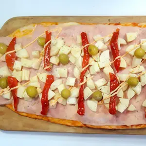 17 Pizza súper con palmitos