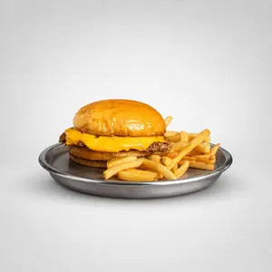 Cheeseburger simple + papas