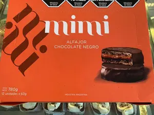 Caja de alfajores de chocolate
