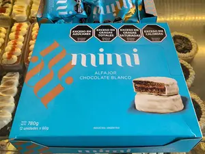 12 alfajores mimi choco blanco