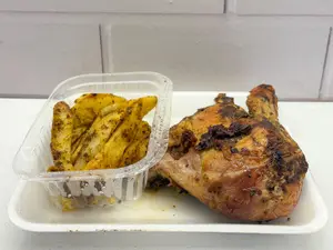 Pata muslo con papas cuña
