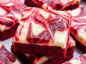 Porción de brownie red velvet