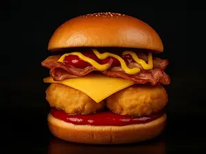 Hamburguesa poyito + papas
