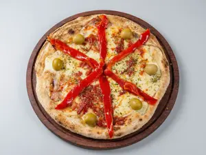 Pizza jamón y morron