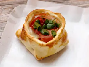 Canastita de panceta y verdeo