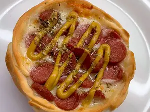 Canasta salchicha a la mostaza