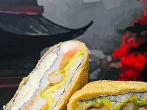 Tostado langostinos en tempura