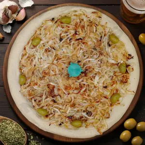 Pizza fugazza sin muzzarella
