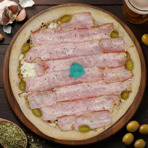 Pizza fugazzeta con panceta