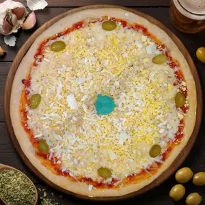 Pizza muzzarella y huevo