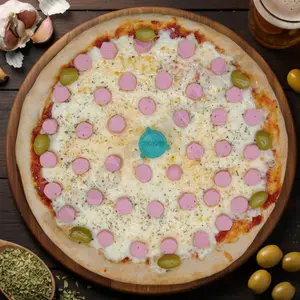 Pizza muzzarella y salchicha