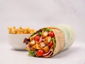 Wrap pollo cheese + papas