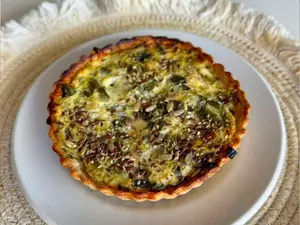 Tarta de pollo y puerro