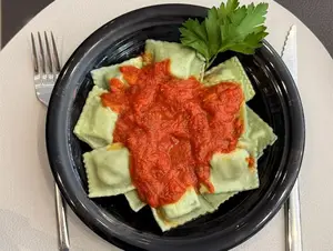 Raviolones de vacío y verdura
