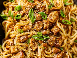Yaki udon con pollo