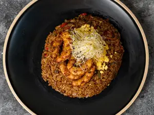 Wok de langostinos