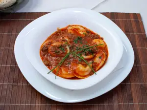 Ravioles caseros de berenjena