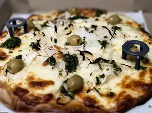 Pizza con roquefort