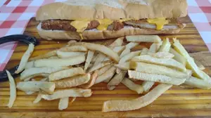 Sag mila pollo cheddar c/frita