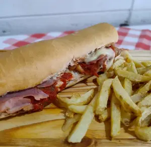 Sang matambre a pizza c/fritas