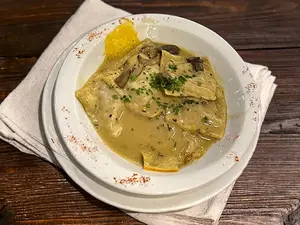 Raviolon espinaca y hongos