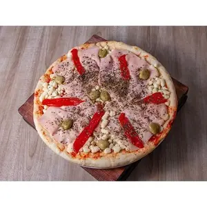 Pizza Con Jamón / Muzzarella Y Morrón Para Cocinar - 8 Porciones