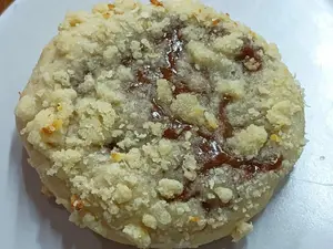 Crumble y dulce de leche