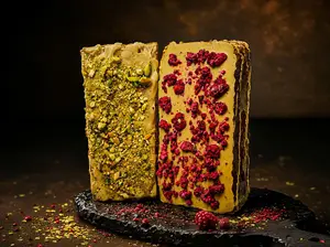 Tableta pistacho y frambuesa