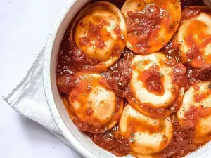 Sorrentinos caseros de muzza y jamón