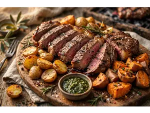 CARNE ASADA C/ PAPAS HORNEADAS